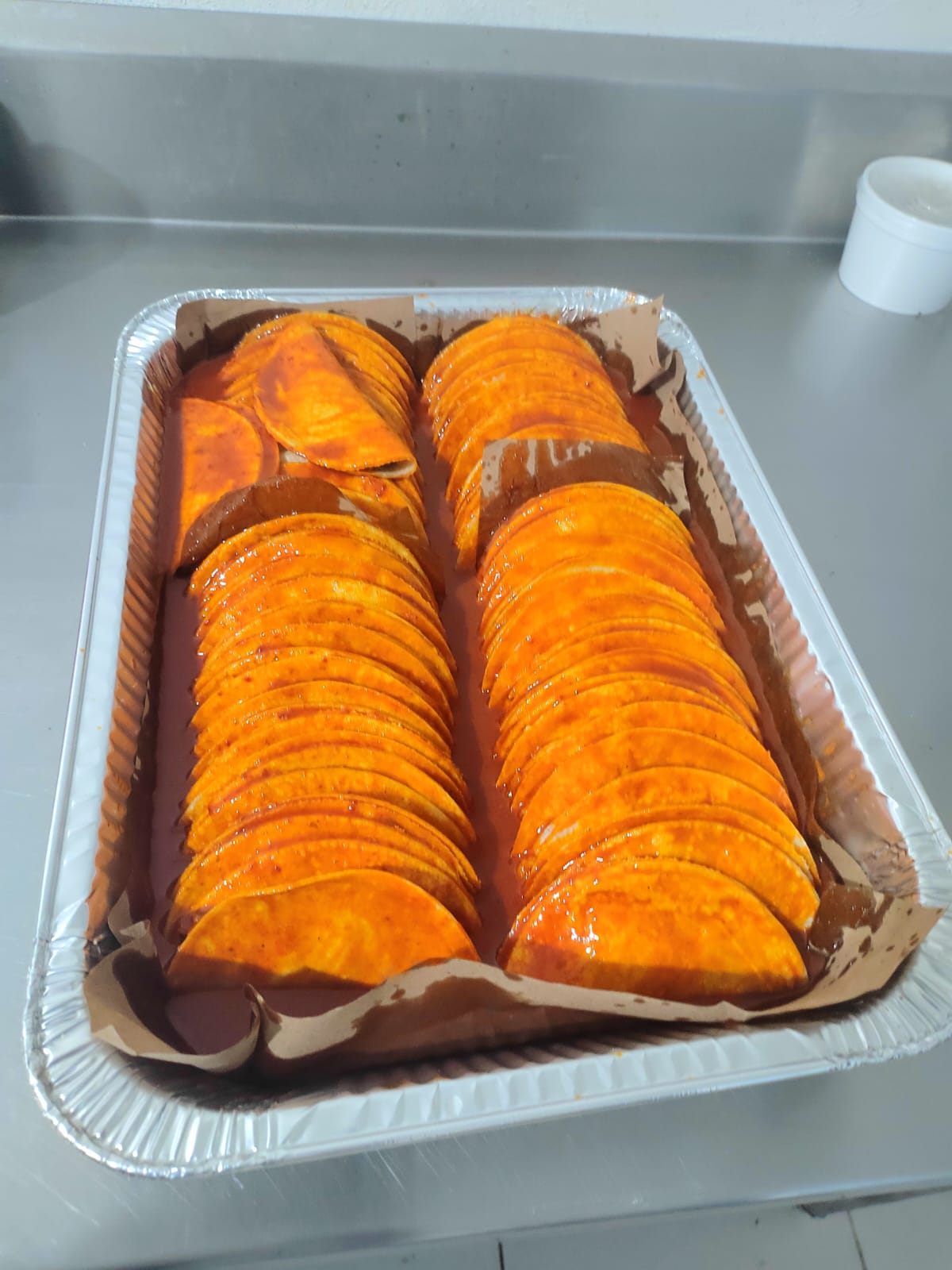 Tacos de canasta recién preparados
